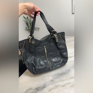 Moxley Leather Medium Shoulder Tote, Black